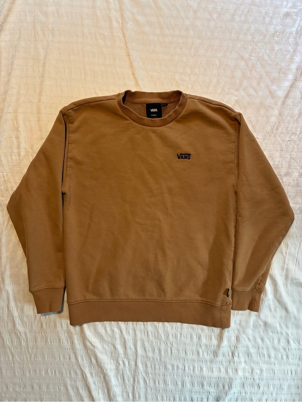 Vans Brown Embroidered Logo Crewneck Sweatshirt Size XS